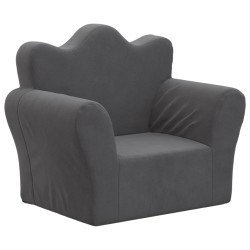 vidaXL Divano per Bambini Antracite in Morbido Peluche