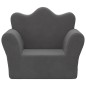 vidaXL Divano per Bambini Antracite in Morbido Peluche vidaXL Divano per Bambini Antracite in Morbido Peluche