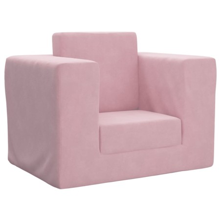 vidaXL Divano per Bambini Rosa in Morbido Peluche