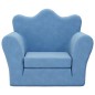 vidaXL Divano per Bambini Blu in Morbido Peluche vidaXL Divano per Bambini Blu in Morbido Peluche
