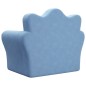 vidaXL Divano per Bambini Blu in Morbido Peluche vidaXL Divano per Bambini Blu in Morbido Peluche