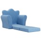 vidaXL Divano per Bambini Blu in Morbido Peluche vidaXL Divano per Bambini Blu in Morbido Peluche