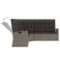vidaXL Divano Angolare Reclinabile con Cuscini in Polyrattan Grigio