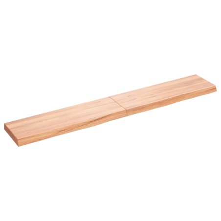 vidaXL Piano Bagno Marrone Chiaro 180x30x6 cm Legno Massello Trattato
