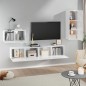 Set di Mobili Porta TV 4 pz Bianco Lucido in Legno Multistrato