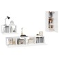 Set di Mobili Porta TV 4 pz Bianco Lucido in Legno Multistrato