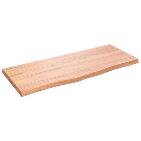 vidaXL Piano Bagno Marrone Chiaro 100x40x4 cm Legno Massello Trattato