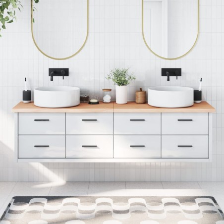 vidaXL Piano Bagno 180x30x4 cm in Legno Massello Non Trattato