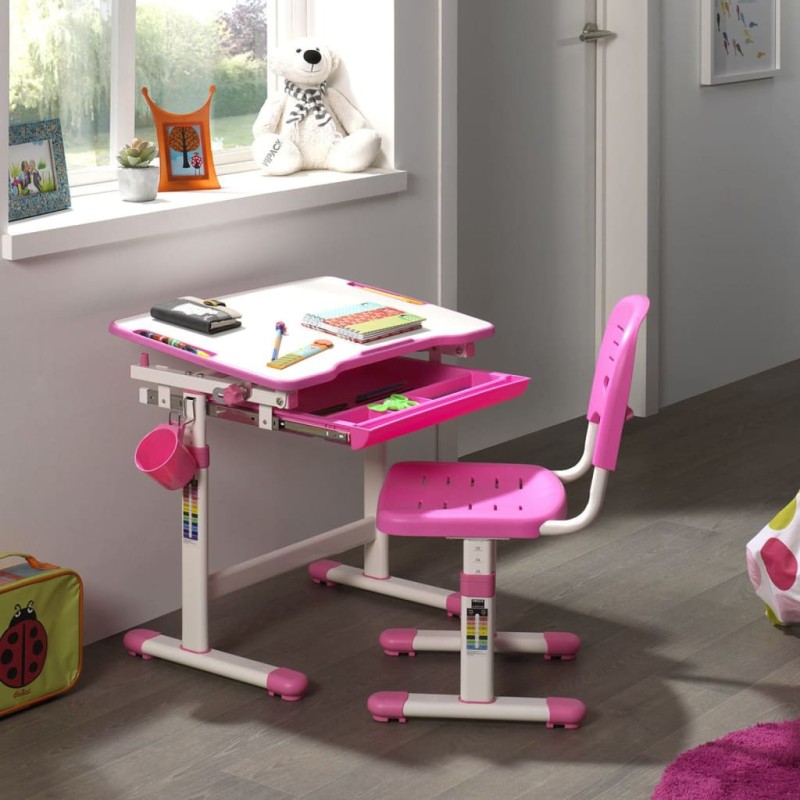 Vipack Scrivania per Bambini Comfortline 201 con Sedia Rosa e Bianca Vipack Scrivania per Bambini Comfortline 201 con Sedia Rosa e Bianca