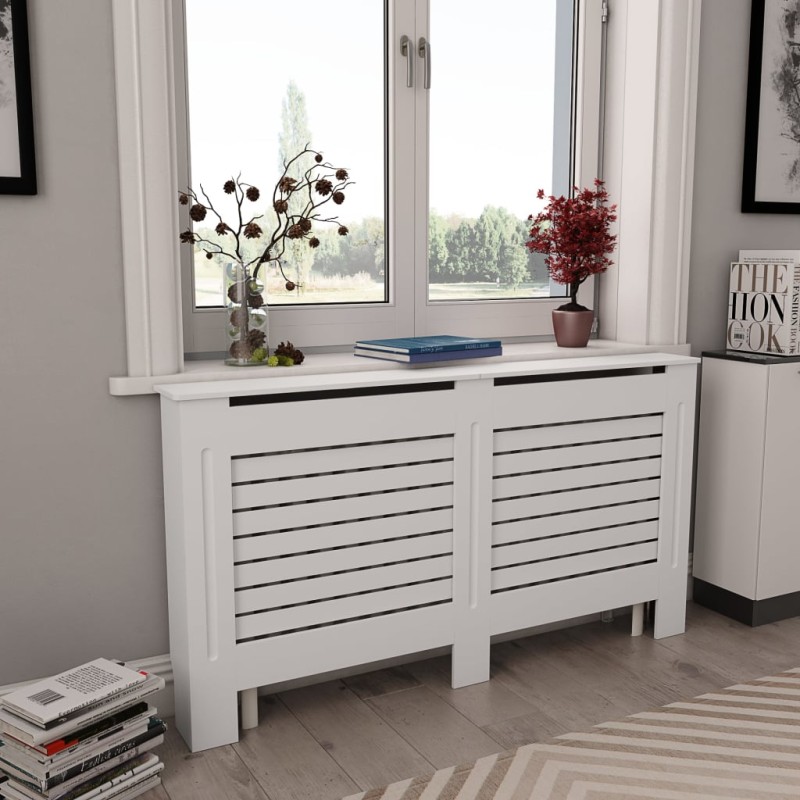 vidaXL Coperture per Radiatori 2 pz Bianche 152x19x81,5 cm in MDF vidaXL Coperture per Radiatori 2 pz Bianche 152x19x81,5 cm in MDF