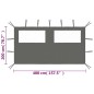vidaXL Parete con Finestre per Gazebo 4x2 m Antracite vidaXL Parete con Finestre per Gazebo 4x2 m Antracite