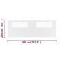 vidaXL Parete con Finestre per Gazebo 6x2 m Bianca vidaXL Parete con Finestre per Gazebo 6x2 m Bianca