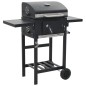 vidaXL Barbecue a Carbonella con Ripiano Inferiore Nero vidaXL Barbecue a Carbonella con Ripiano Inferiore Nero