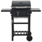 vidaXL Barbecue a Carbonella con Ripiano Inferiore Nero vidaXL Barbecue a Carbonella con Ripiano Inferiore Nero