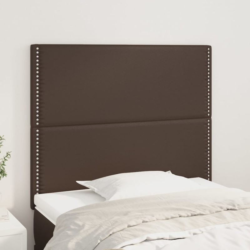Testiera 2 pz Marrone 80x5x78/88 cm in Similpelle Testiera 2 pz Marrone 80x5x78/88 cm in Similpelle
