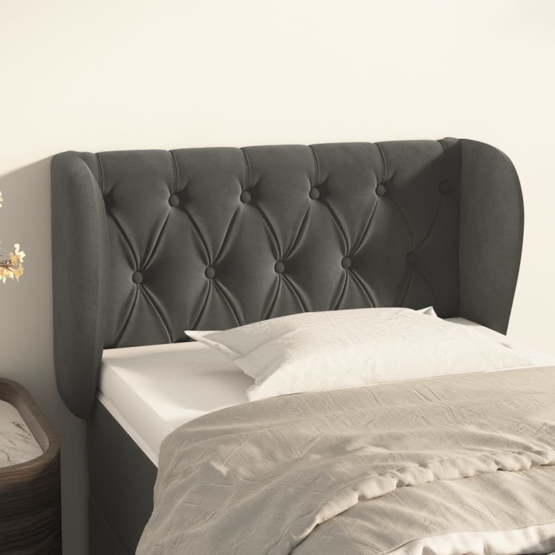 vidaXL Testiera ad Orecchio Grigio Scuro 83x23x78/88 cm in Velluto vidaXL Testiera ad Orecchio Grigio Scuro 83x23x78/88 cm in Velluto