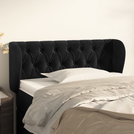 vidaXL Testiera ad Orecchio Nera 103x23x78/88 cm in Velluto