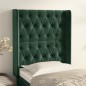 vidaXL Testiera ad Orecchio Verde Scuro 83x16x118/128 cm in Velluto vidaXL Testiera ad Orecchio Verde Scuro 83x16x118/128 cm in Velluto