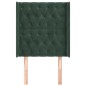 vidaXL Testiera ad Orecchio Verde Scuro 83x16x118/128 cm in Velluto vidaXL Testiera ad Orecchio Verde Scuro 83x16x118/128 cm in Velluto