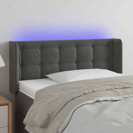 vidaXL Testiera a LED Grigio Scuro 83x16x78/88 cm in Velluto