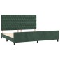 vidaXL Giroletto con Testiera Verde Scuro 200x200 cm in Velluto vidaXL Giroletto con Testiera Verde Scuro 200x200 cm in Velluto