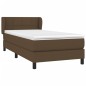 vidaXL Giroletto a Molle con Materasso Marrone Scuro 100x200cm Tessuto