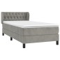 vidaXL Giroletto a Molle con Materasso Grigio Chiaro 100x200cm Velluto