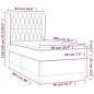 vidaXL Giroletto a Molle con Materasso Crema 90x200 cm inTessuto