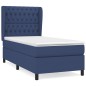 vidaXL Giroletto a Molle con Materasso Blu 90x190 cm in Tessuto