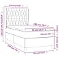 vidaXL Giroletto a Molle con Materasso Blu 90x190 cm in Tessuto