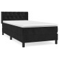 vidaXL Giroletto a Molle con Materasso Nero 80x200 cm in Velluto