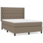 vidaXL Giroletto a Molle con Materasso Tortora 140x190 cm in Tessuto