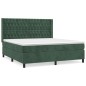 vidaXL Giroletto a Molle con Materasso Verde Scuro 180x200 cm Velluto