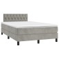 vidaXL Letto a Molle Materasso e LED Grigio Chiaro 120x200 cm Velluto vidaXL Letto a Molle Materasso e LED Grigio Chiaro 120x200 cm Velluto
