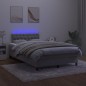vidaXL Letto a Molle Materasso e LED Grigio Chiaro 120x200 cm Velluto vidaXL Letto a Molle Materasso e LED Grigio Chiaro 120x200 cm Velluto