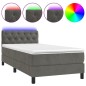 vidaXL Letto a Molle con Materasso e LED Grigio Scuro 80x200cm Velluto vidaXL Letto a Molle con Materasso e LED Grigio Scuro 80x200cm Velluto