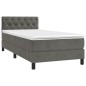 vidaXL Letto a Molle con Materasso e LED Grigio Scuro 80x200cm Velluto vidaXL Letto a Molle con Materasso e LED Grigio Scuro 80x200cm Velluto