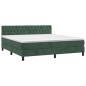 vidaXL Letto a Molle con Materasso e LED Verde Scuro 180x200cm Velluto vidaXL Letto a Molle con Materasso e LED Verde Scuro 180x200cm Velluto