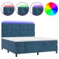 vidaXL Letto a Molle con Materasso e LED Blu Scuro 180x200 cm vidaXL Letto a Molle con Materasso e LED Blu Scuro 180x200 cm