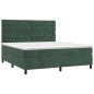 vidaXL Letto a Molle con Materasso e LED Verde Scuro 160x200cm Velluto vidaXL Letto a Molle con Materasso e LED Verde Scuro 160x200cm Velluto