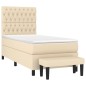 vidaXL Giroletto a Molle con Materasso Crema 90x200 cm inTessuto
