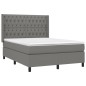 vidaXL Letto a Molle Materasso e LED Grigio Scuro 140x190cm in Tessuto vidaXL Letto a Molle Materasso e LED Grigio Scuro 140x190cm in Tessuto
