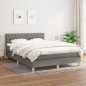 vidaXL Giroletto a Molle con Materasso Grigio Scuro 140x190 cm Tessuto
