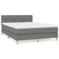 vidaXL Giroletto a Molle con Materasso Grigio Scuro 140x190 cm Tessuto