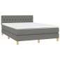 vidaXL Giroletto a Molle con Materasso Grigio Scuro 140x190 cm Tessuto