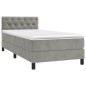 vidaXL Giroletto a Molle con Materasso Grigio Chiaro 80x200 cm Velluto