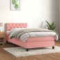 vidaXL Giroletto a Molle con Materasso Rosa 80x200 cm in Velluto