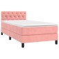 vidaXL Giroletto a Molle con Materasso Rosa 80x200 cm in Velluto