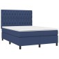vidaXL Giroletto a Molle con Materasso Blu 140x190 cm in Tessuto