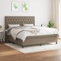 vidaXL Giroletto a Molle con Materasso Tortora 160x200 cm in Tessuto